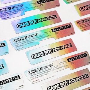 Set di adesivi olografici con retro argentato per Gameboy Advance GBA