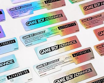 Gameboy Advance GBA Holographic Silver Back Sticker Set