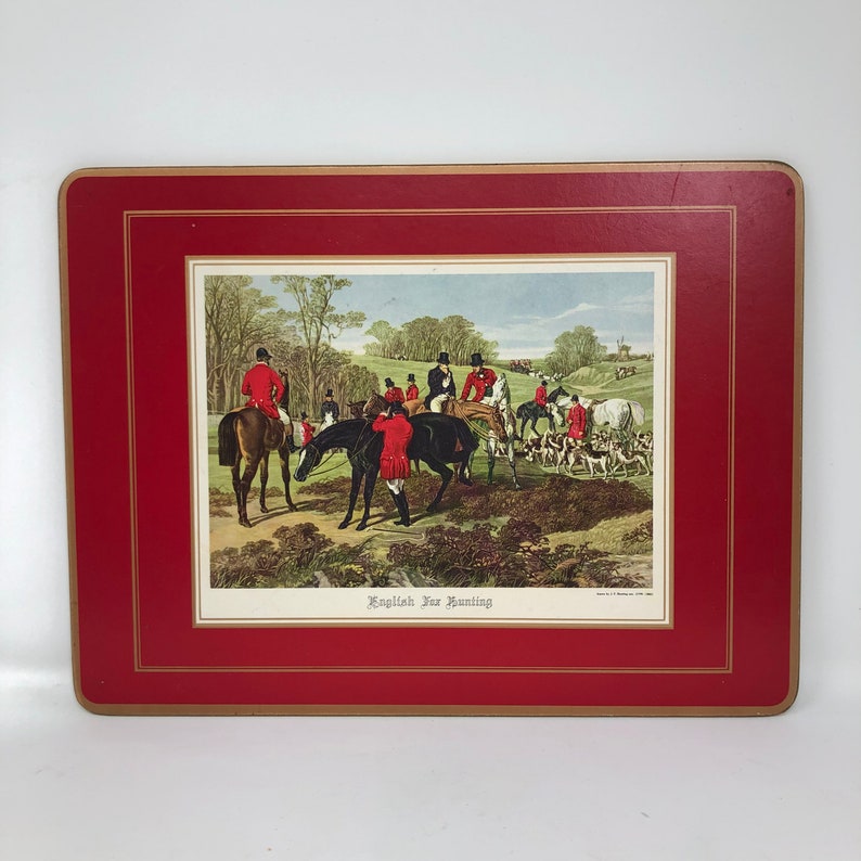Pimpernel Set of 6 Vintage English Fox Hunting Cork Backed Etsy