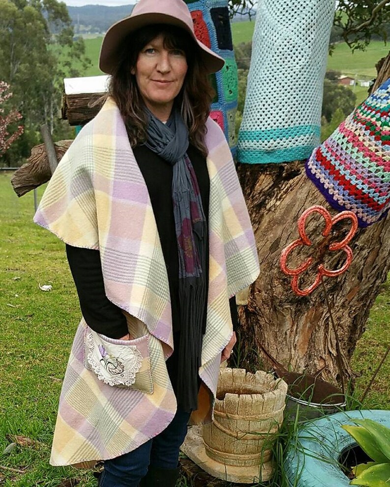 Repurposed woolen blanket cape Made by me Etsy