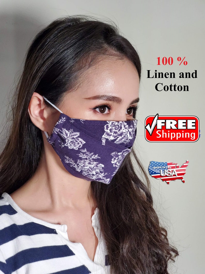 Linen Face Mask for glasses wearers Japanese cotton protective Etsy