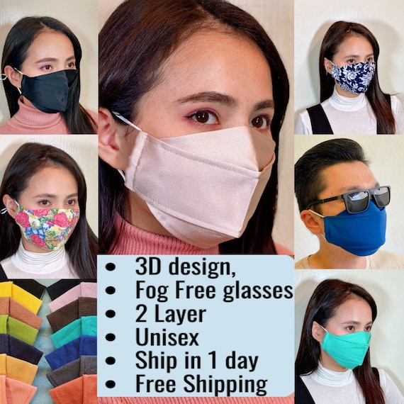 Women Masks for Glasses Wearers FREE Shipping Japanese Cotton 3D Cool Face Mask Reusable Washable No Fog for Men Big and Tall Etsy Canada