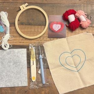 Punch Needle Coaster Kit, Homemade Craft Kit, DIY Punch Needle Kit, Mug Rug Kit, Rug Tufting Kit, Make a Mug Rug,Rug Making Craft kit,Tufted