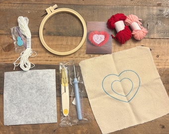 Punch Needle Coaster Kit, Homemade Craft Kit, DIY Punch Needle Kit, Mug Rug Kit, Rug Tufting Kit, Make a Mug Rug,Rug Making Craft kit,Tufted