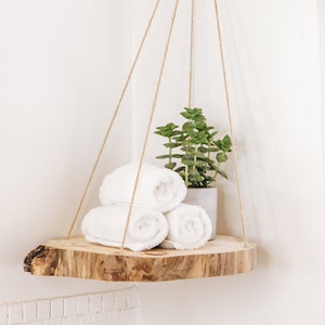 Hanging plant shelf, Wall Decor, Live edge shelf, Wood shelf, Floating shelf, Plant hanger, Corner shelf, Reclaimed wood