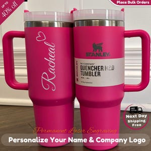 Personalized Engraving On Stanley 40oz Tumbler Cup Custom Text Name Laser Engraved Logo Customized Holiday Gift