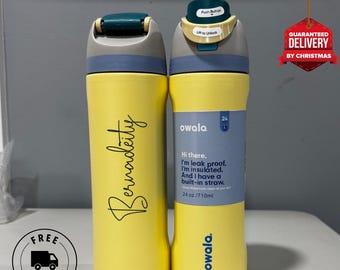 Personalized Owala FreeSip 24oz Water Bottle – Custom Laser Engraved Name – Insulated Stainless Steel Bottle, Birthday & Everyday Gift