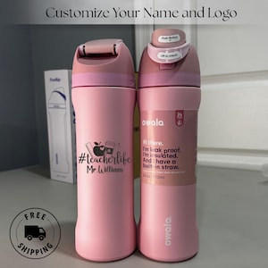 Personalized engraved Owala 24oz FreeSip water bottle for best teacher. Custom name laser engraved. Ideal teacher day gift and teacher appreciation present for school teachers.
