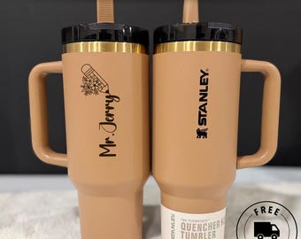 Vaso Stanley Quencher ProTour Flip Straw de 1,2 litros grabado con láser / Regalo para profesores para la vuelta al cole / Vaso personalizado para profesores y educadores