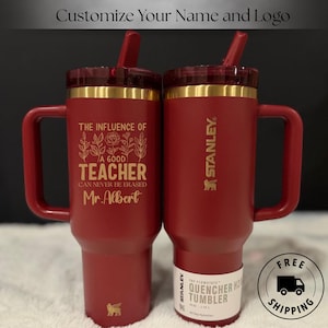 Personalized Stanley Quencher ProTour Flip Straw 40oz laser engraved tumbler, teacher appreciation gift for professor, educator, or school staff, Personalized Stanley Quencher ProTour Flip Straw 40oz Laser Engraved | Teacher Appreciation Gift | Professor Sir Educator Tumbler