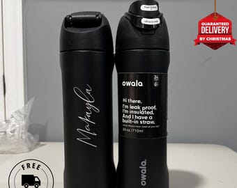 Custom Tumbler 24 oz Engraved FreeSip Water Bottle for Staff Appreciation Swag Corporate Gift Bulk Personalized Business Logo Thermos