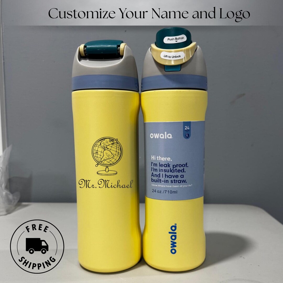Custom Engraved Owala 24oz Freesip Water Bottle, Personalized Maam ...