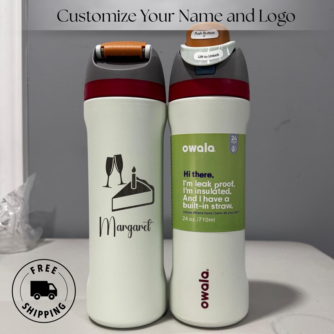 Owala Bottle 24oz, Freesip, Personalized Water Bottle, Custom Engraved ...