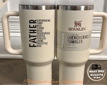 Personalisierte Stanley Tumbler - Laser gravierte Papa Geschenk, 40oz