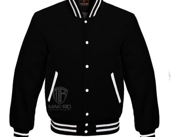 Large 50s / 60s Letterman Fraternity Jacket / Wool Leather Red 