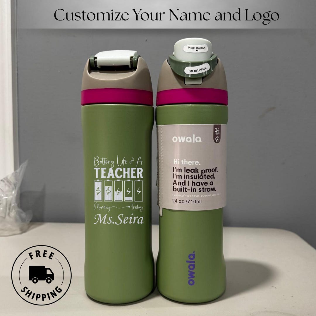 Custom Engraved Owala 24oz Freesip Water Bottle, Personalized Music Art ...
