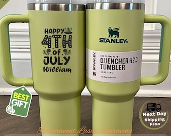 Personalized 40oz Stanley Tumbler: Engraved 4th of July Travel Mug