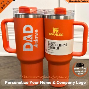 Dad, Grandpa, Papa With Kids' Names Personalized Stanley 40oz Tumbler, Custom Dad Tumbler With Kids Names, Dad Gift From Daughter, Dad Cup
