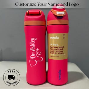 Personalized Owala 24oz FreeSip water bottle, engraved name, custom gift for nurses, doctors, medical staff, RN graduation present, nursing student gift, hospital staff, stainless steel tumbler, engraved Owala cup, leak-proof, custom 24oz, nurse appreciation, Personalized Owala 24oz FreeSip Water Bottle, Engraved Name, Nurse, Doctor & Medical Staff Gift, RN Graduation, Hospital Staff