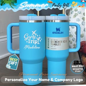 Personalized Vacation Tumbler With Handle Custom Vacation Tumbler Beach Tumbler 40oz Vacation Gifts For Family Vacation Beach Tumblers Gifts
