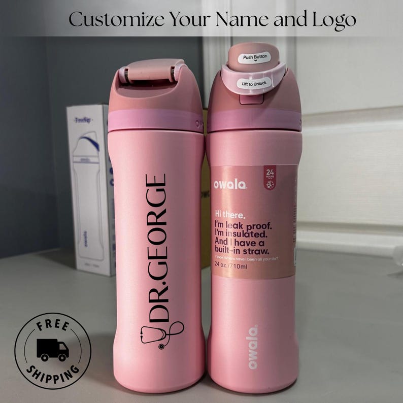 Personalized Owala 24oz FreeSip water bottle, engraved name, custom gift for nurses, doctors, medical staff, RN graduation present, nursing student gift, hospital staff, stainless steel tumbler, engraved Owala cup, leak-proof, custom 24oz, nurse appreciation, Personalized Owala 24oz FreeSip Water Bottle, Engraved Name, Nurse, Doctor & Medical Staff Gift, RN Graduation, Hospital Staff