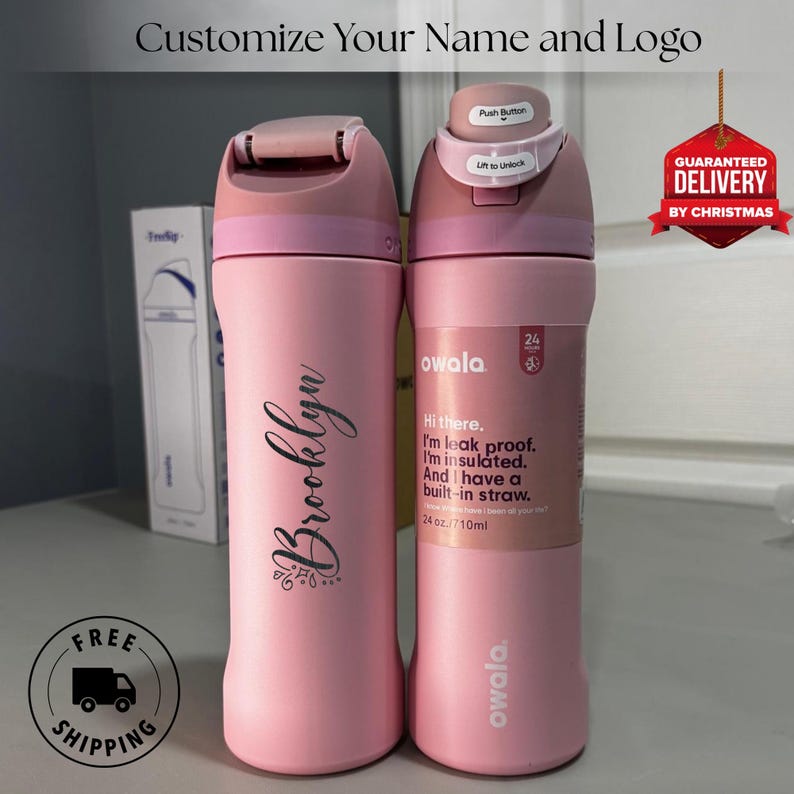 Personalized Owala Freesip 24oz Water Bottle – Custom Name Laser ...