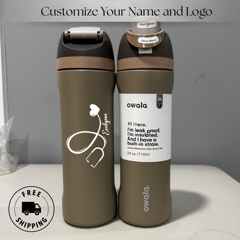 Engraved Owala 24oz Water Bottle for Nurse Freesip With Laser Engraved ...