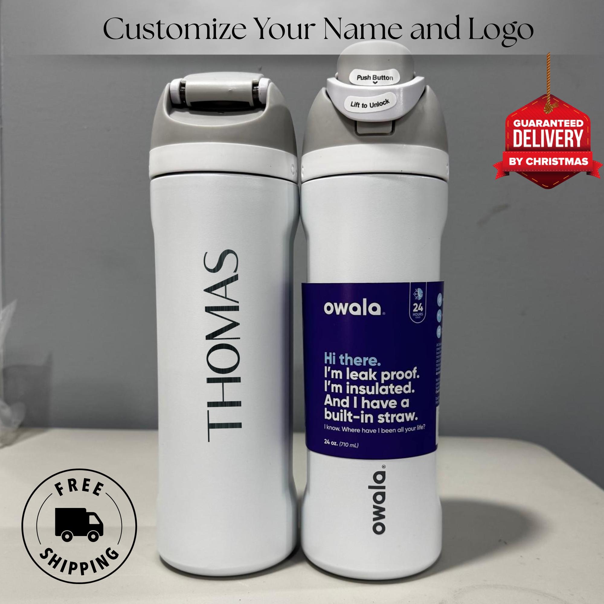 Personalized Owala Water Bottle – Custom Laser Engraved 24oz Insulated ...