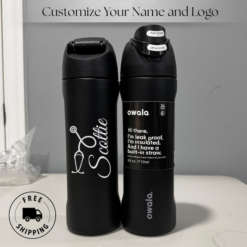 Personalized Owala 24oz FreeSip water bottle, engraved name, custom gift for nurses, doctors, medical staff, RN graduation present, nursing student gift, hospital staff, stainless steel tumbler, engraved Owala cup, leak-proof, custom 24oz, nurse appreciation, Personalized Owala 24oz FreeSip Water Bottle, Engraved Name, Nurse, Doctor & Medical Staff Gift, RN Graduation, Hospital Staff
