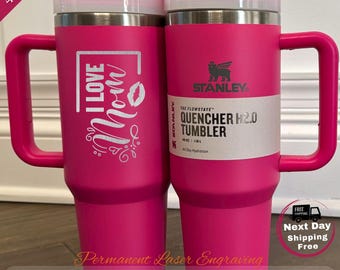 Vaso térmico de 1,2 litros (40 oz) personalizado Stanley / Nombre personalizado grabado con láser / Regalo del Día de la Madre para mamá, mamá primeriza, abuela, regalo de cumpleaños para ella.