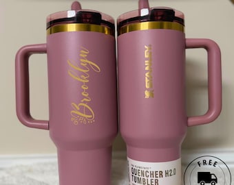 Custom Logo Stanley Quencher 40oz Laser Engraved ProTour Flip Straw Personalized Stanley Cup Business Gift Drinkware