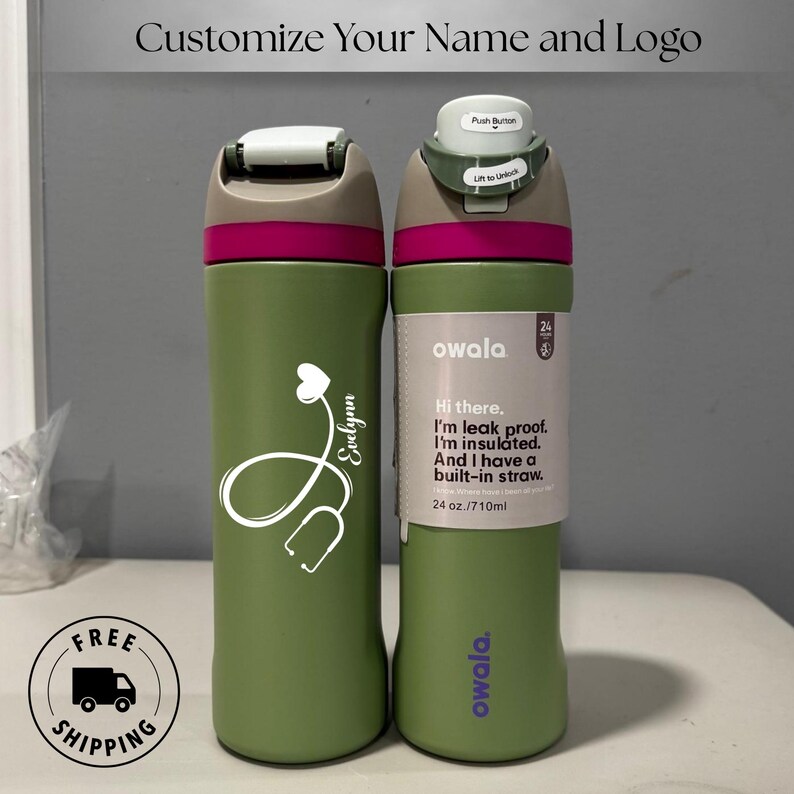 Engraved Owala 24oz Water Bottle for Nurse Freesip With Laser Engraved ...
