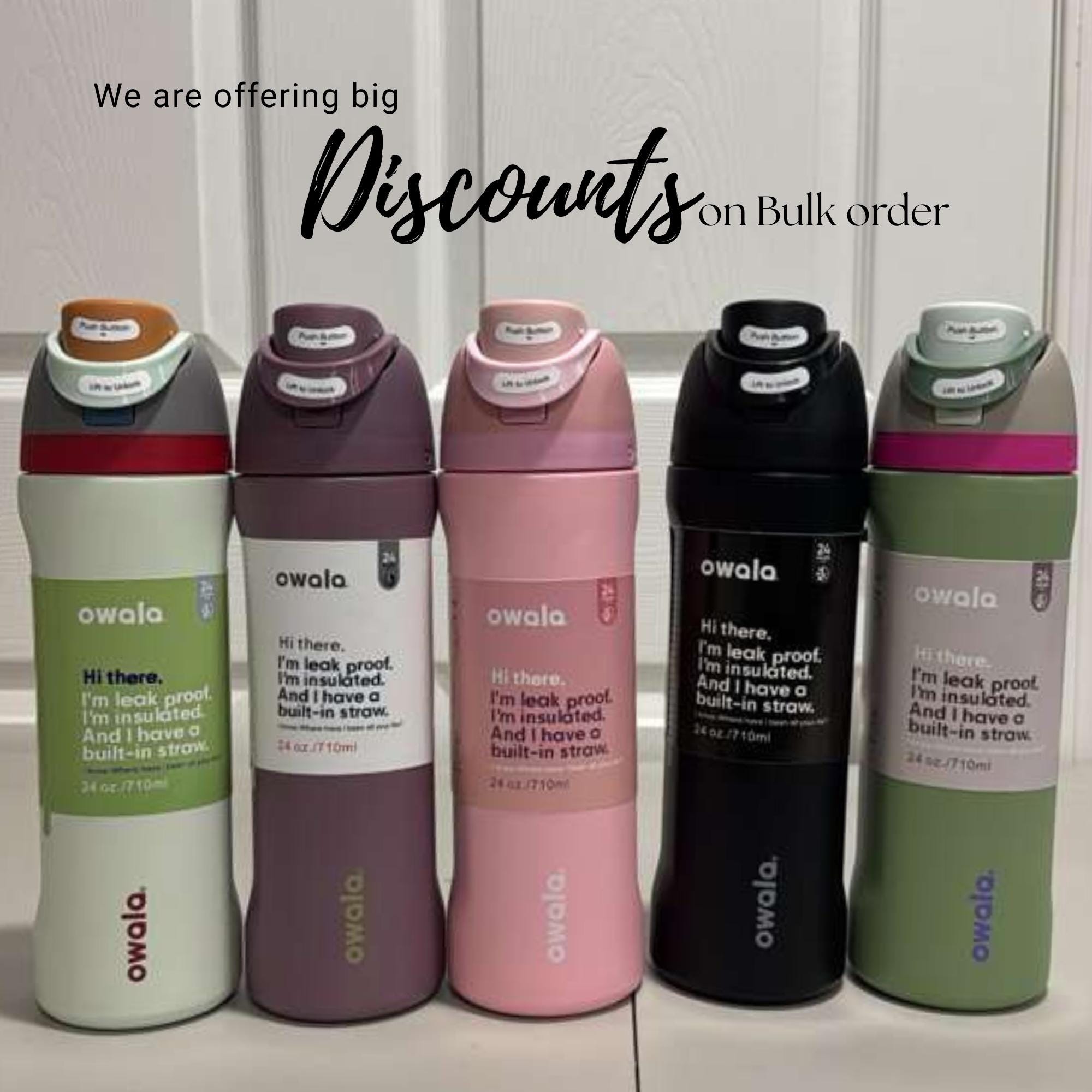 Engraved Stainless Steel Owala 24oz Freesip Water Bottle, Personalized ...