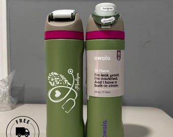 Custom Engraved Owala 24oz Freesip Water Bottle, Nurse Appreciation Gifts,  Nurse Graduation Gift, Nurse Week Gifts for RN Grad