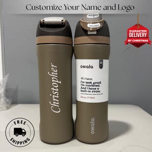 Personalized Owala Water Bottle 24oz Engraved Sports Bottle with Straw and Lid Corporate Gifts Custom Drink Bottle Personalized Name Tumbler