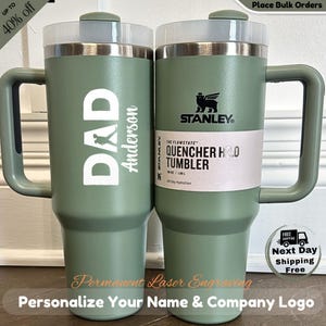 Dad, Grandpa, Papa With Kids' Names Personalized Stanley 40oz Tumbler, Custom Dad Tumbler With Kids Names, Dad Gift From Daughter, Dad Cup