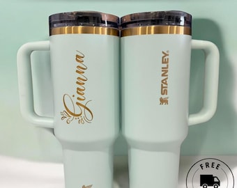 Custom Engraved Stanley Quencher 40oz | Personalized Nurse Cup | Gold Laser Engraved Name | RN Gift | Nursing Student & Medical Staff