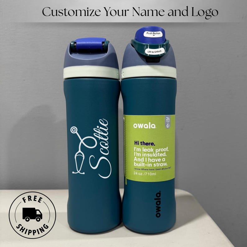 Personalized Owala 24oz FreeSip water bottle, engraved name, custom gift for nurses, doctors, medical staff, RN graduation present, nursing student gift, hospital staff, stainless steel tumbler, engraved Owala cup, leak-proof, custom 24oz, nurse appreciation, Personalized Owala 24oz FreeSip Water Bottle, Engraved Name, Nurse, Doctor & Medical Staff Gift, RN Graduation, Hospital Staff