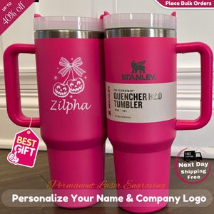 Pumpkin Cherry Engraved 40 oz Stanley Tumbler | Gothic Halloween