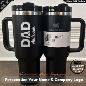 Dad, Grandpa, Papa With Kids' Names Personalized Stanley 40oz Tumbler, Custom Dad Tumbler With Kids Names, Dad Gift From Daughter, Dad Cup
