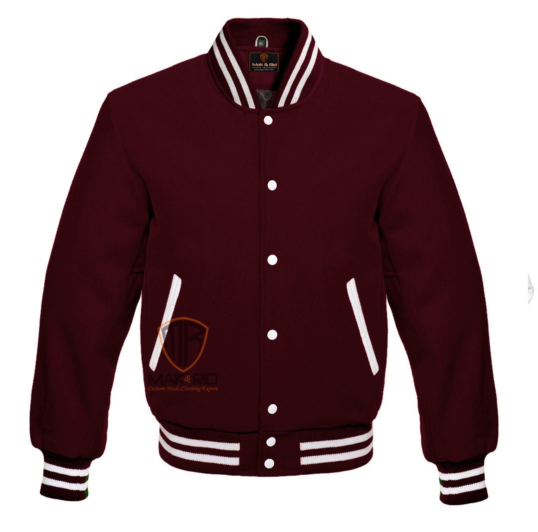 Maroon and white jacket sale