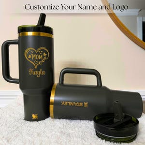 Personalized Stanley Quencher ProTour Flip Straw 40oz laser engraved tumbler, gift for mom, grandma, dad, or new mom with custom name, Personalized Stanley Quencher ProTour Flip Straw 40oz Laser Engraved, Gift for Mom Grandma Dad New Mom, Custom Name Tumbler