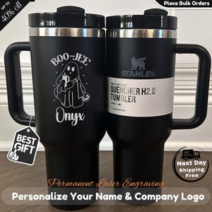 Boo-Jee Engraved Stanley Tumbler | Halloween Gothic Tumbler