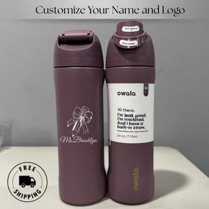 Personalized engraved Owala 24oz FreeSip water bottle for best teacher. Custom name laser engraved. Ideal teacher day gift and teacher appreciation present for school teachers.