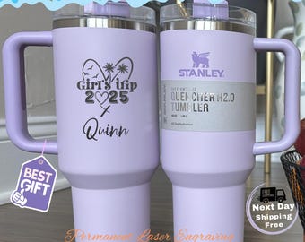Custom Vacation Travel Mug Stanley 40oz | Beach Cup, Girls Trip Cruise Gift, Personalized Stainless Steel Tumbler, Custom Logo Cup