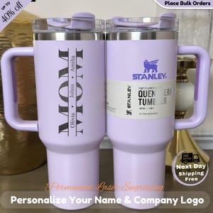 Personalized Stanley 40oz Tumbler: Laser Engraved Stainless Steel Quencher