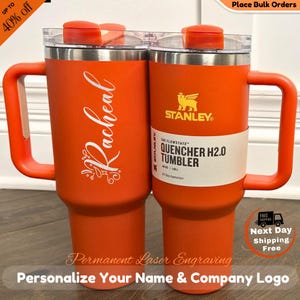 Custom Engraved Stanley Quencher H2.0 Flowstate Tumbler with Handle 40oz Personalized 40oz Stanley Customized Stanley Cup Gift for Halloween