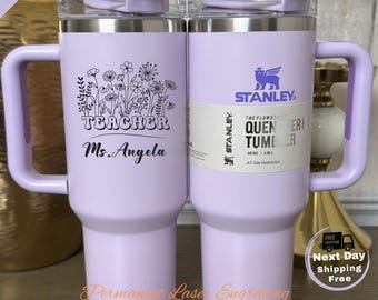 Vaso Stanley personalizado para profesores de 40 oz, grabado con láser