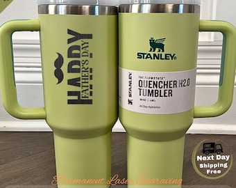 Personalized Stanley Tumbler 40oz – Engraved Stainless Steel Father's Day Gift