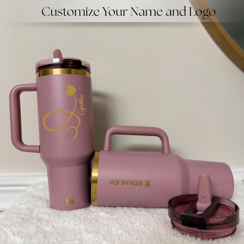 Stanley Quencher ProTour Flip Straw 40oz personalized laser engraved tumbler, ICU ER nurse gift, RN healthcare worker appreciation cup, Stanley Quencher ProTour Flip Straw 40oz Personalized Laser Engraved | ICU ER Nurse Gift | RN Healthcare Worker Medical Staff Cup